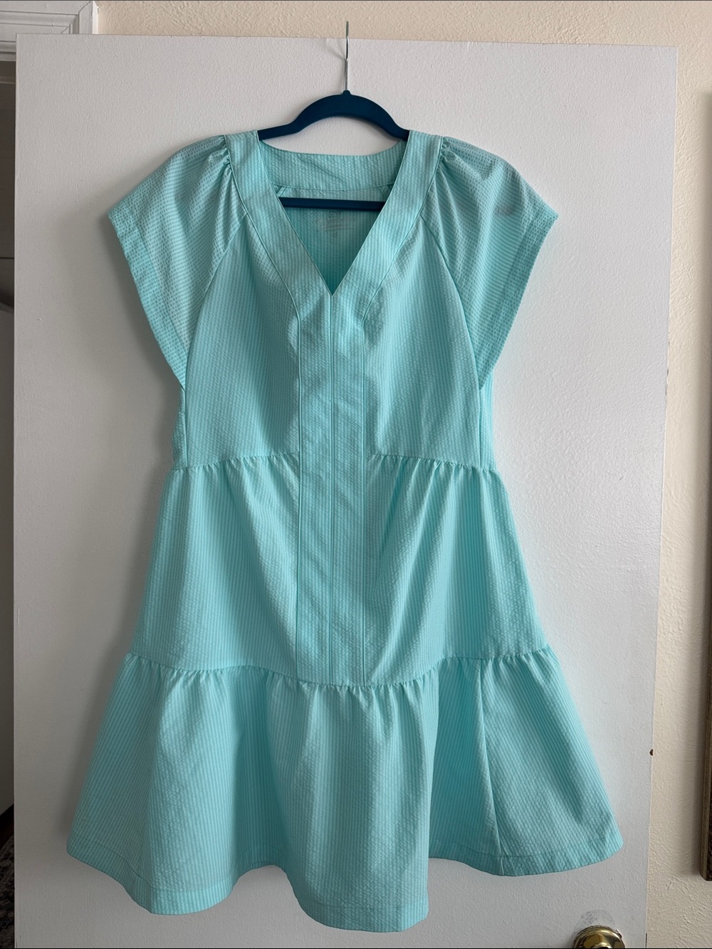 Vineyard Vines Performance Aqua Seersucker Dress